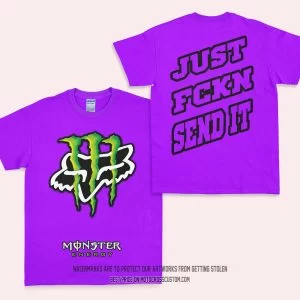 Just Fkcn Send It - Monster Energy Fox Racing - T-Shirt - Purple