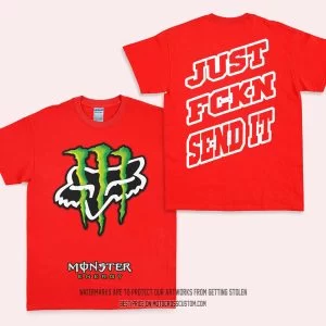 Just Fkcn Send It - Monster Energy Fox Racing - T-Shirt - Red