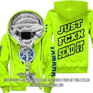 Just Fkcn Send It Monster Energy Blue Yahama Neon - Fleece Zip Hoodie