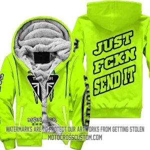 Just Fkcn Send It Monster Energy Triumph Neon - Fleece Zip Hoodie