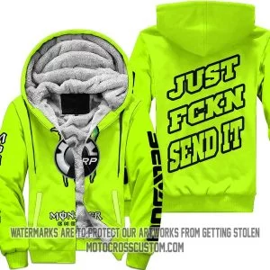 Just Fkcn Send It Monster Energy Sea Doo Neon - Fleece Zip Hoodie
