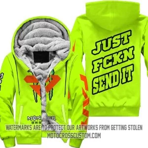 Just Fkcn Send It Monster Energy FXR Neon - Fleece Zip Hoodie