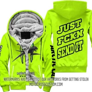 Just Fkcn Send It Monster Energy Arctic Cat Neon - Fleece Zip Hoodie