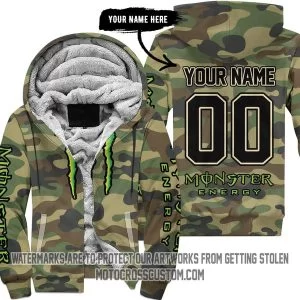 Camo Monster Energy - Fleece Zip Hoodie