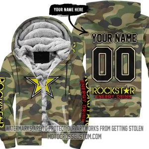 Camo Rockstar - Fleece Zip Hoodie
