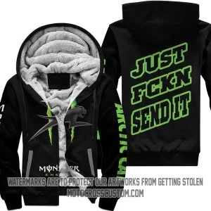 Just Fkcn Send It Monster Energy Arctic Cat Black V1 - Fleece Zip Hoodie
