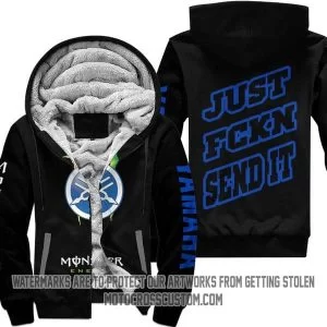 Just Fkcn Send It Monster Energy Blue Yahama Black V1 - Fleece Zip Hoodie