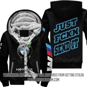 Just Fkcn Send It Monster Energy BMW Black V1 - Fleece Zip Hoodie