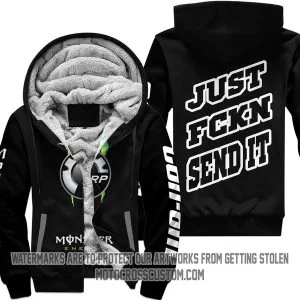 Just Fkcn Send It Monster Energy Can Am Black V1 - Fleece Zip Hoodie