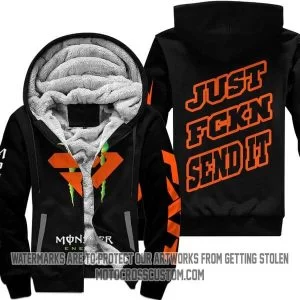 Just Fkcn Send It Monster Energy FXR Black V1 - Fleece Zip Hoodie