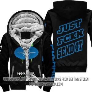 Just Fkcn Send It Monster Energy Polaris Black V1 - Fleece Zip Hoodie