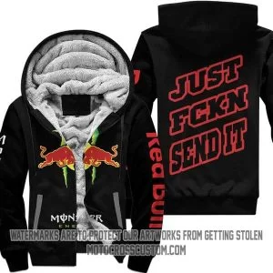 Just Fkcn Send It Monster Energy Red Bull Black V1 - Fleece Zip Hoodie