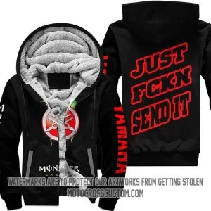 Just Fkcn Send It Monster Energy Red Yahama Black V1 - Fleece Zip Hoodie