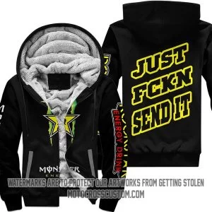 Just Fkcn Send It Monster Energy Rockstar Black V1 - Fleece Zip Hoodie