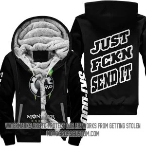 Just Fkcn Send It Monster Energy Ski Doo Black V1 - Fleece Zip Hoodie