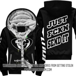 Just Fkcn Send It Monster Energy Thor Racing Black V1 - Fleece Zip Hoodie