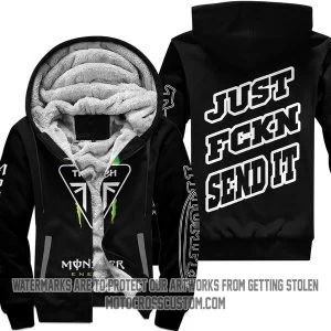 Just Fkcn Send It Monster Energy Triumph Black V1 - Fleece Zip Hoodie