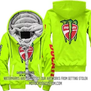 Just Fkcn Send It Monster Energy Ducati Neon  - Fleece Zip Hoodie