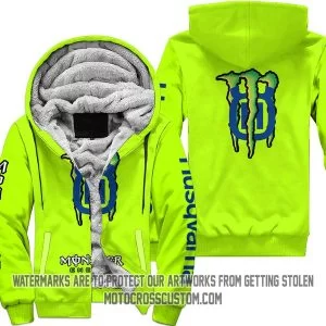 Just Fkcn Send It Monster Energy Husqvarna Neon  - Fleece Zip Hoodie