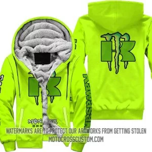 Just Fkcn Send It Monster Energy Kawasaki Neon - Fleece Zip Hoodie