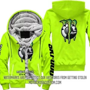 Just Fkcn Send It Monster Energy Ski Doo Neon  - Fleece Zip Hoodie