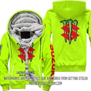 Just Fkcn Send It Monster Energy Suzuki Neon  - Fleece Zip Hoodie