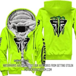 Just Fkcn Send It Monster Energy Triumph Neon  - Fleece Zip Hoodie